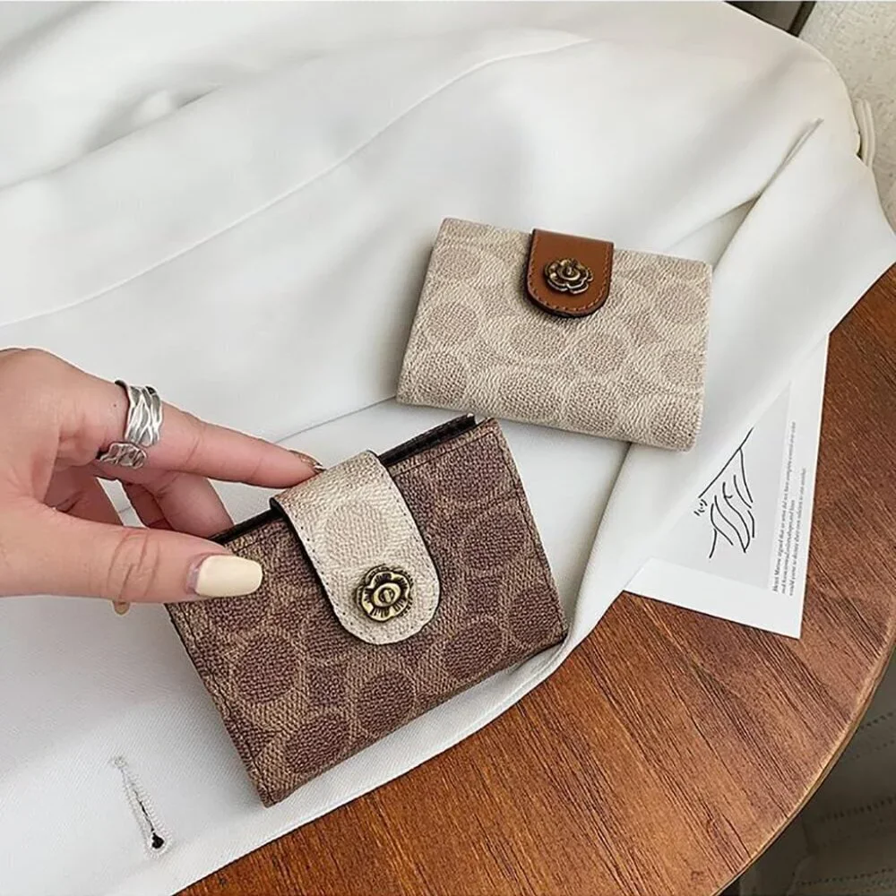 PU Leather Slim Bifold Wallet Minimalist Card Holder RFID Coin Purse